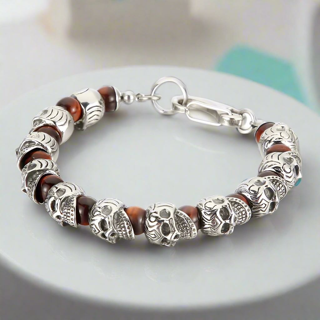 Punk Skull Beaded Gothic Bracelet-Evani Naomi Jewelry