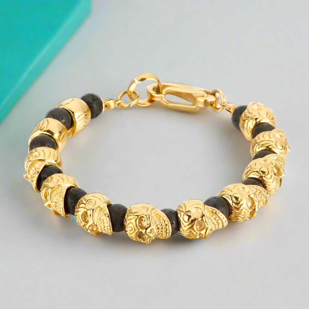 Punk Skull Beaded Gothic Bracelet-Evani Naomi Jewelry