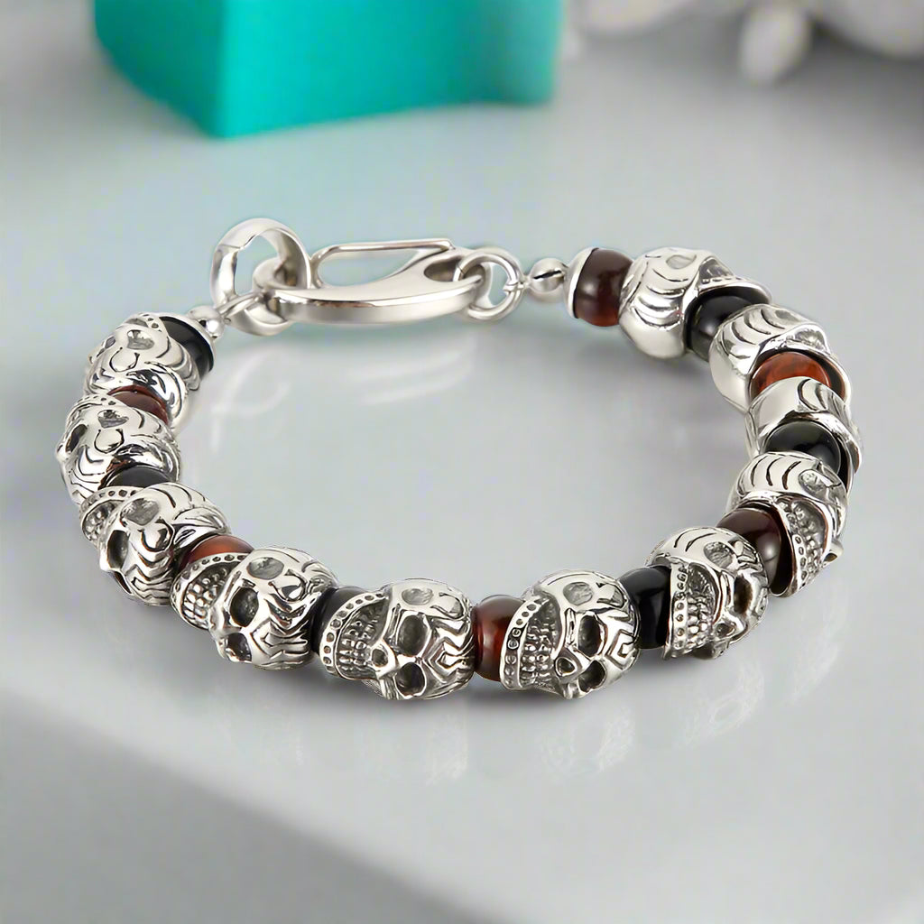 Punk Skull Beaded Gothic Bracelet-Evani Naomi Jewelry