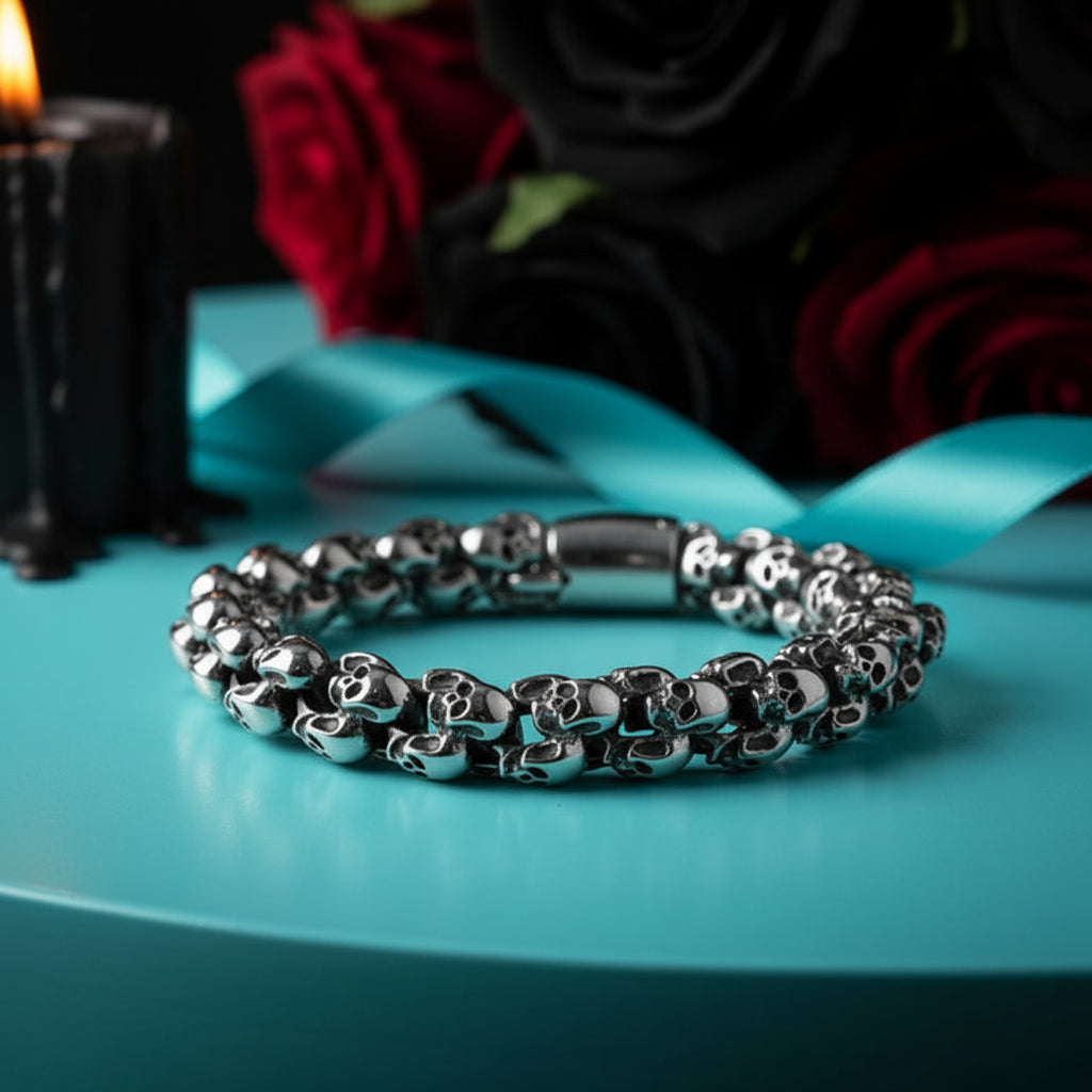 Punk Skull Link Chain Bracelet-Evani Naomi Jewelry