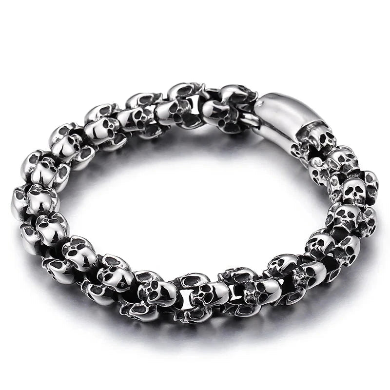 Punk Skull Link Chain Bracelet-Evani Naomi Jewelry