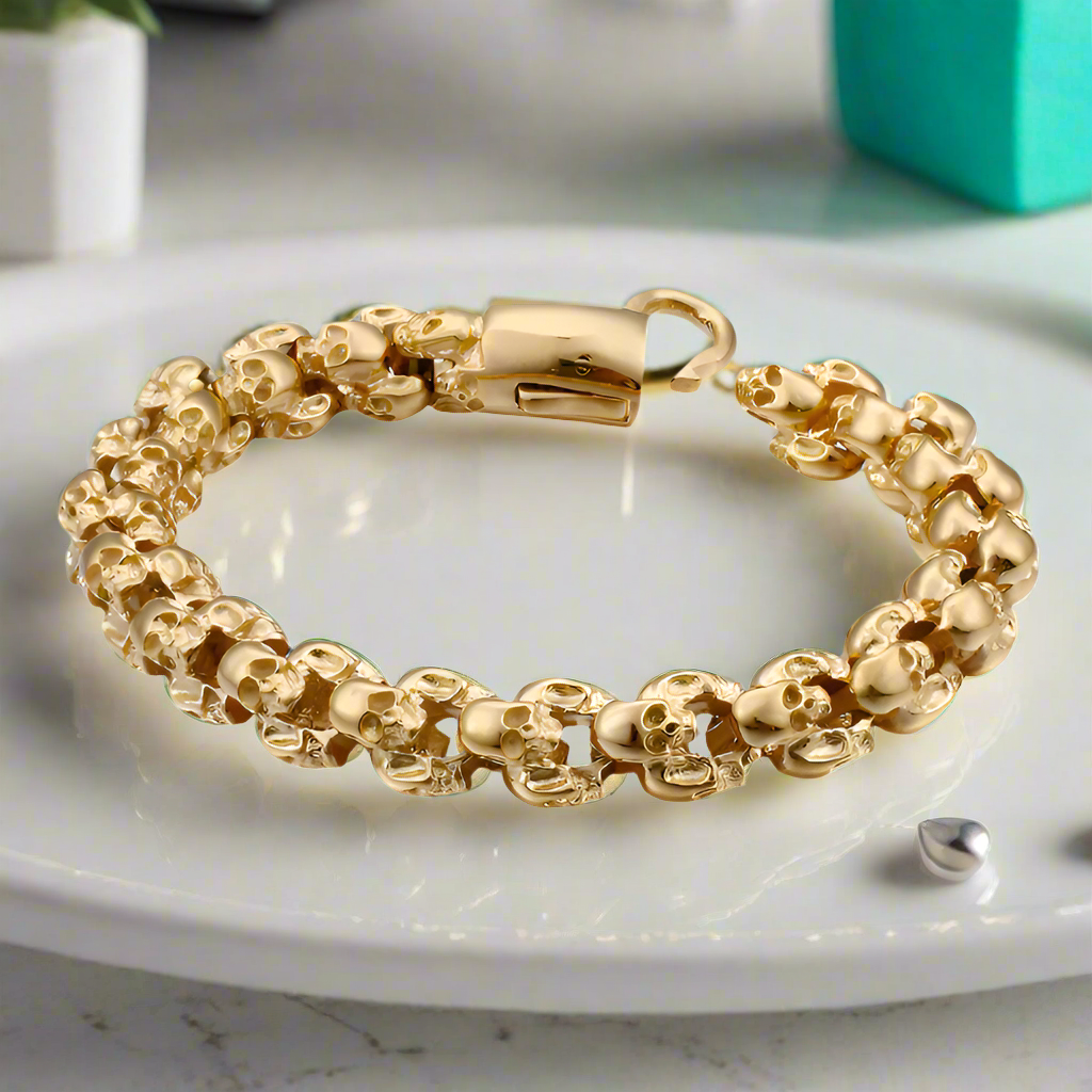 Punk Skull Link Chain Bracelet-Evani Naomi Jewelry
