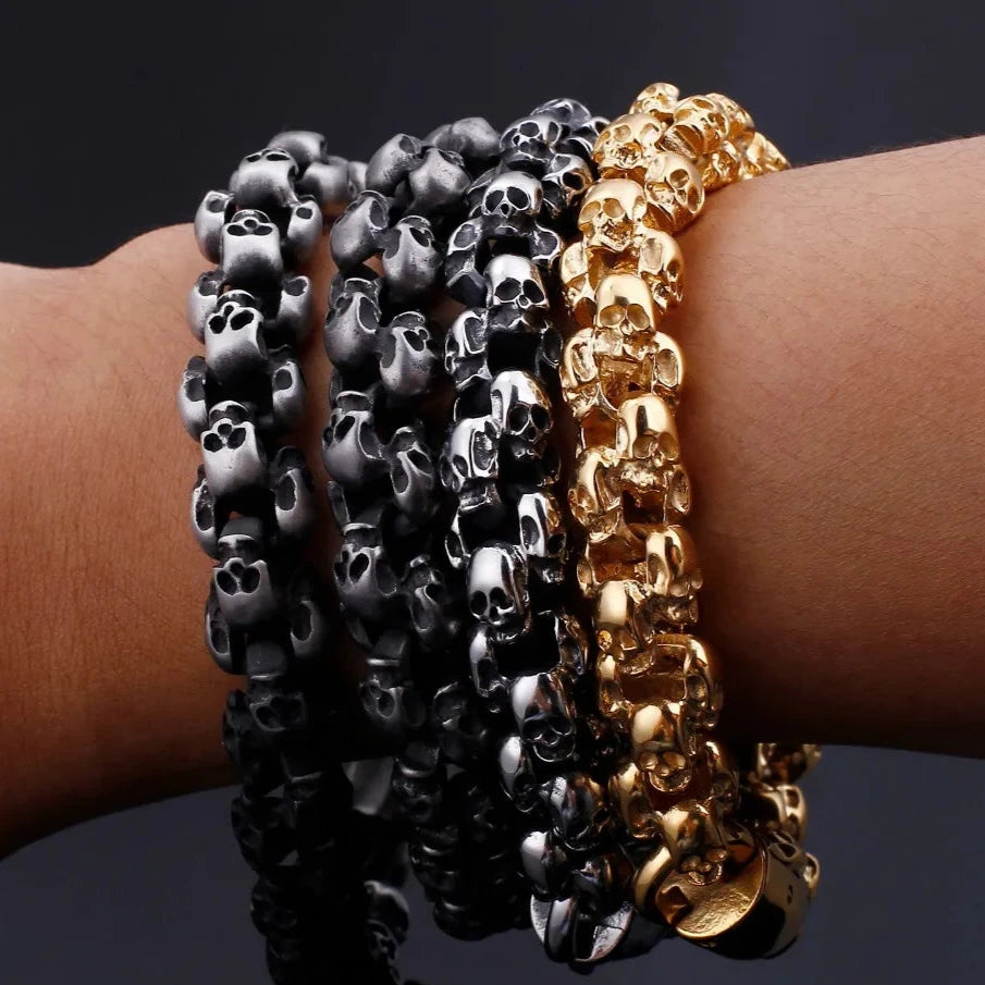 Punk Skull Link Chain Bracelet-Evani Naomi Jewelry
