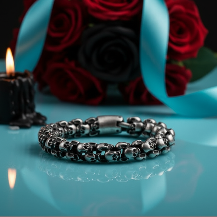 Punk Skull Link Chain Bracelet-Evani Naomi Jewelry