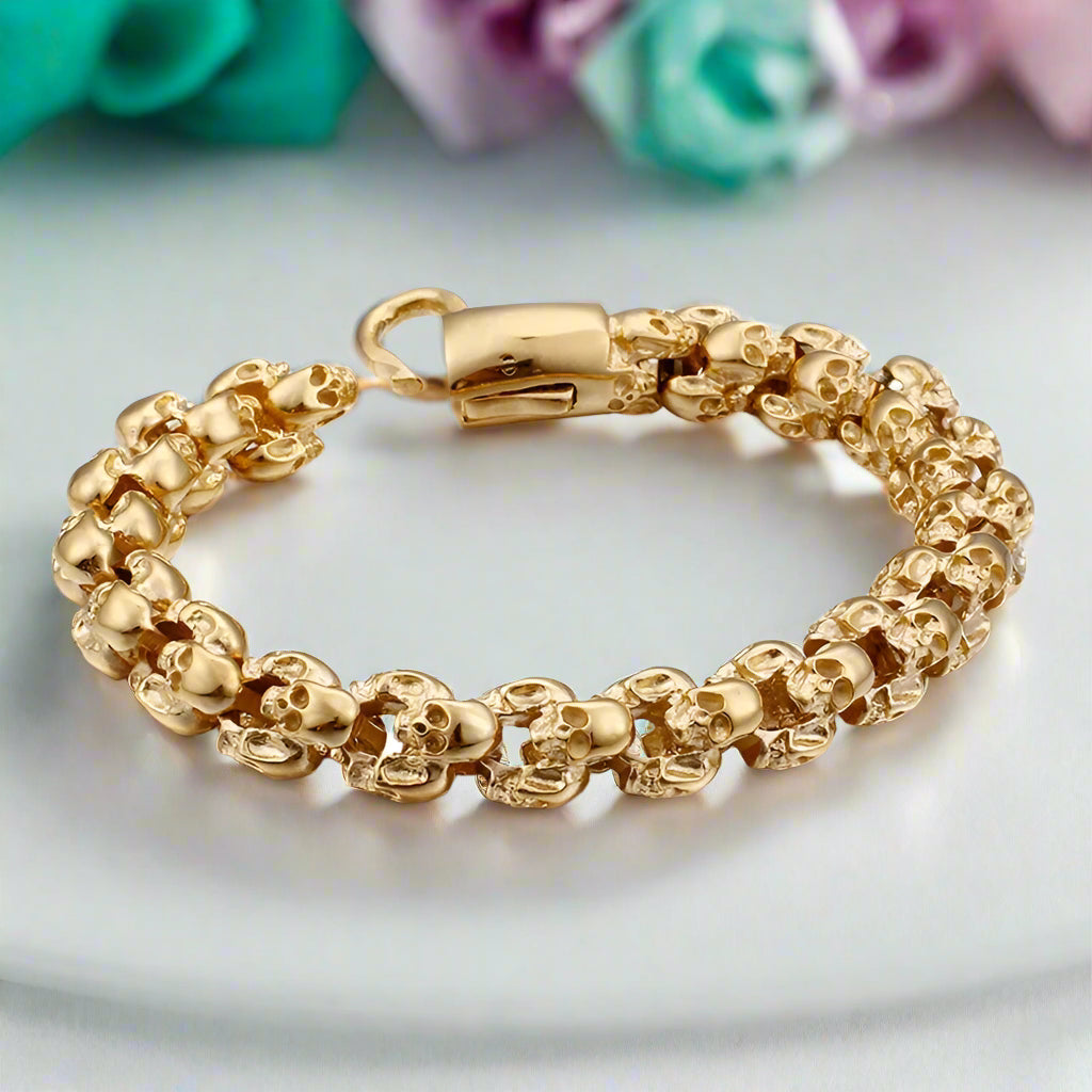 Punk Skull Link Chain Bracelet-Evani Naomi Jewelry