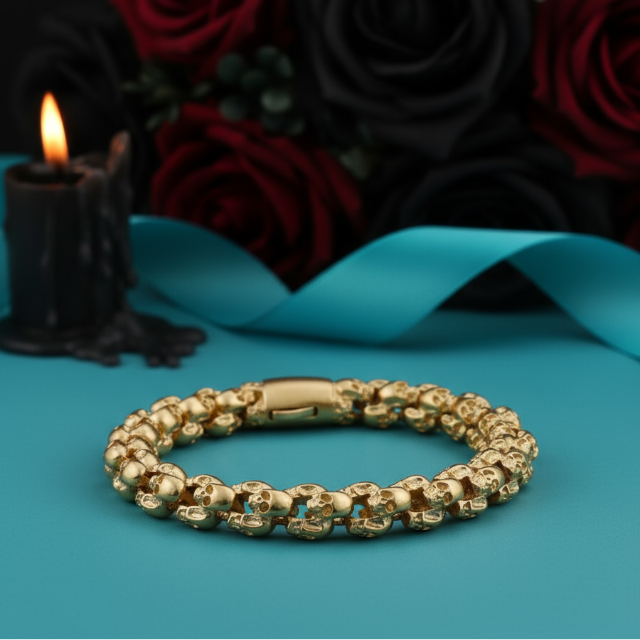 Punk Skull Link Chain Bracelet-Evani Naomi Jewelry