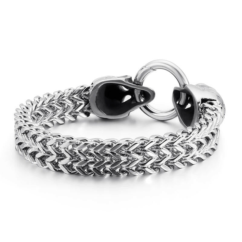 Punk Skull Mesh Chain Bracelet-Evani Naomi Jewelry