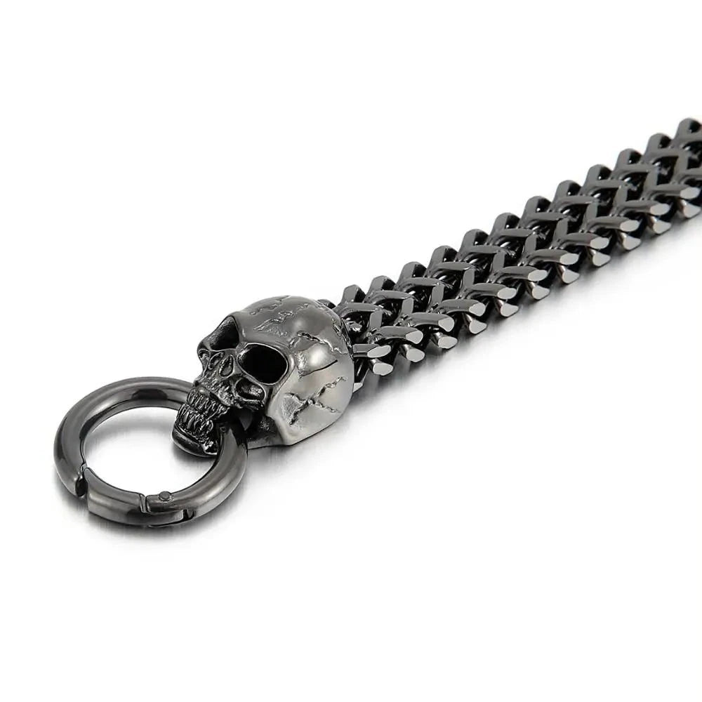Punk Skull Mesh Chain Bracelet-Evani Naomi Jewelry