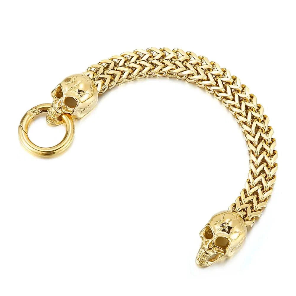 Punk Skull Mesh Chain Bracelet-Evani Naomi Jewelry