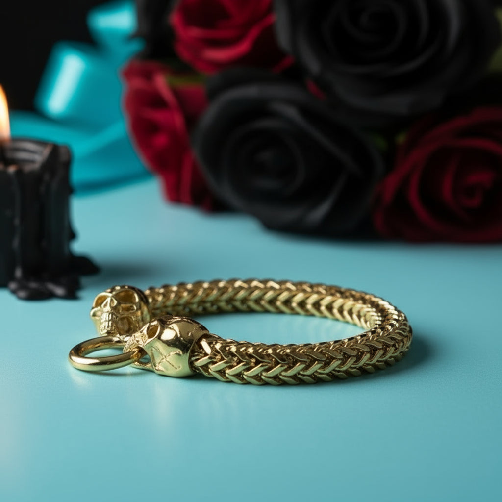 Punk Skull Mesh Chain Bracelet-Evani Naomi Jewelry