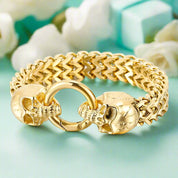 Punk Skull Mesh Chain Bracelet-Evani Naomi Jewelry