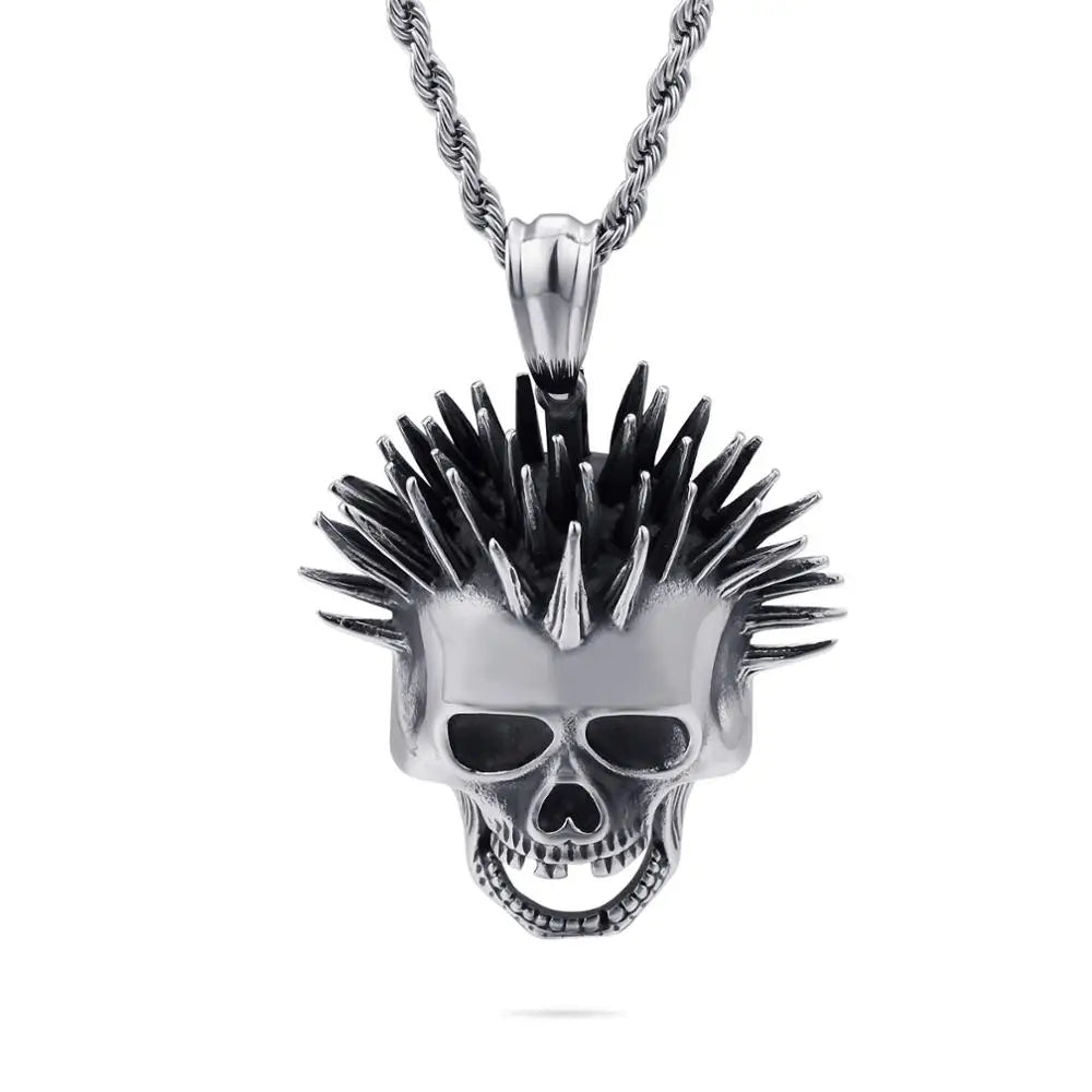 Punk Skull Viking Men's Necklace Series-Evani Naomi Jewelry