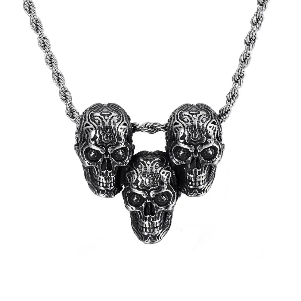 Punk Skull Viking Men's Necklace Series-Evani Naomi Jewelry