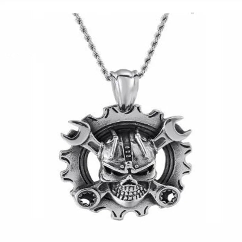Punk Skull Viking Men's Necklace Series-Evani Naomi Jewelry