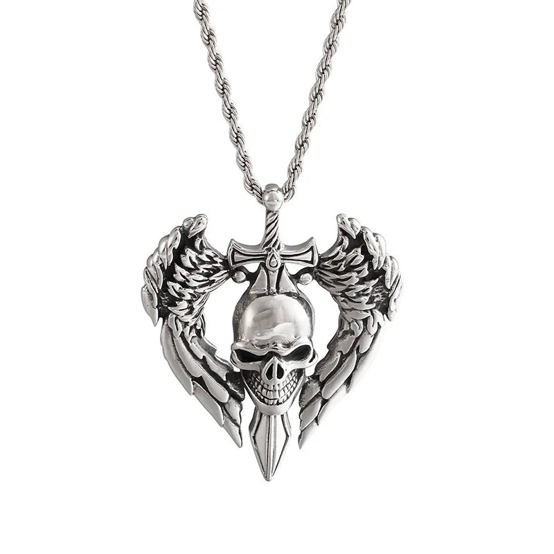 Punk Skull Viking Men's Necklace Series-Evani Naomi Jewelry