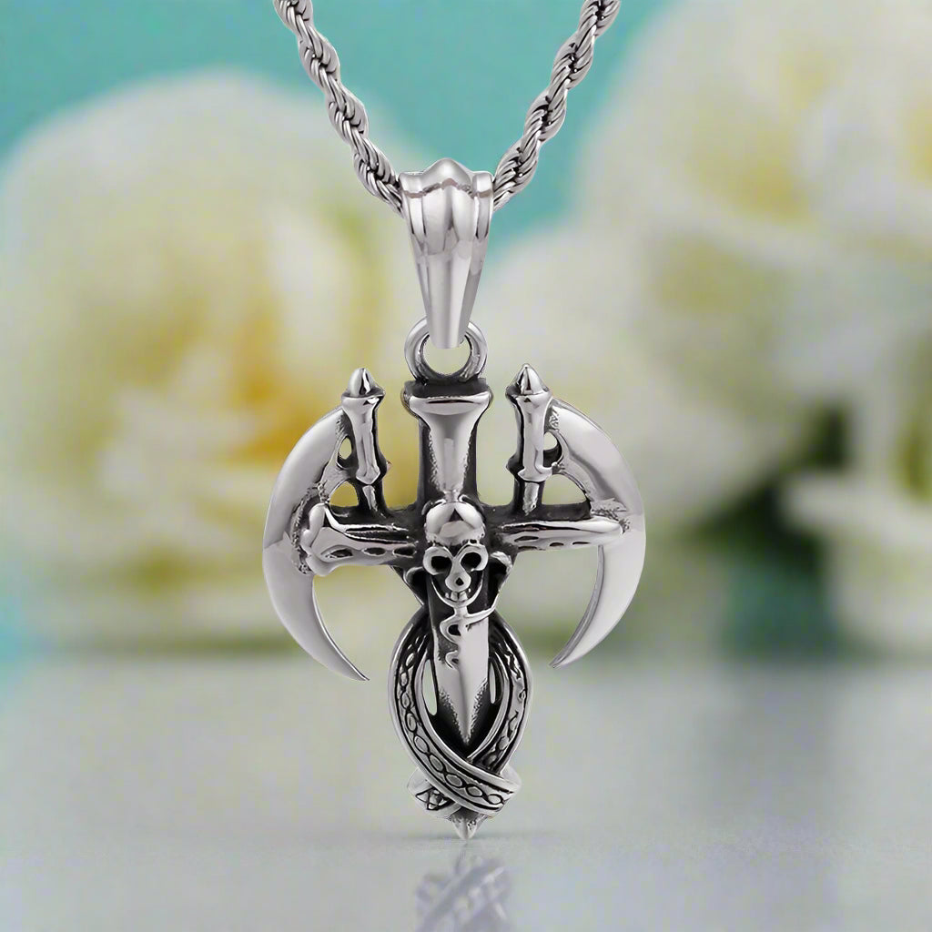 Punk Skull and Sickle Revenge Necklace-Evani Naomi Jewelry