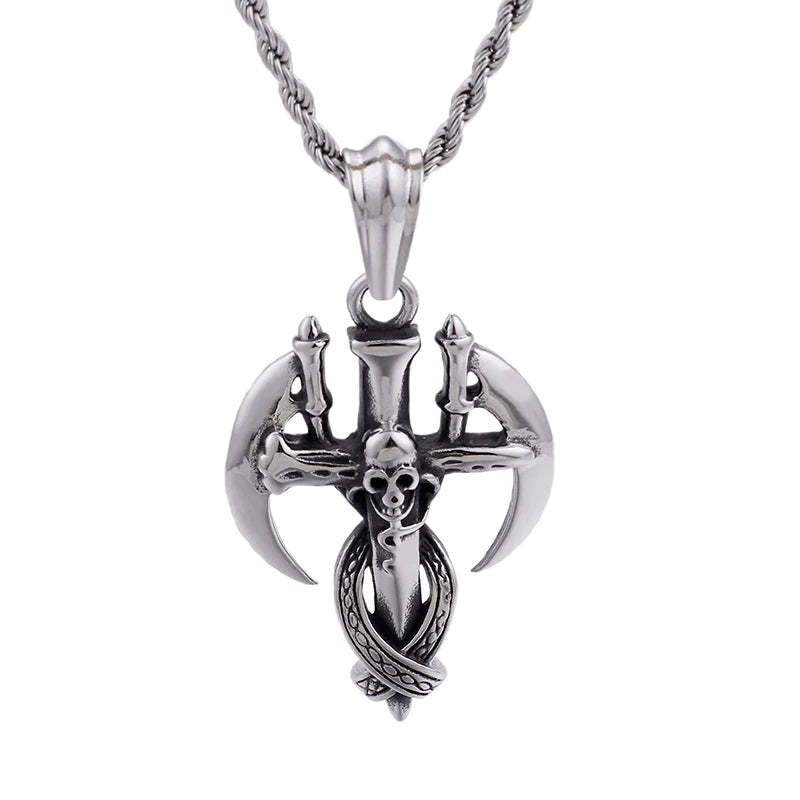 Punk Skull and Sickle Revenge Necklace-Evani Naomi Jewelry