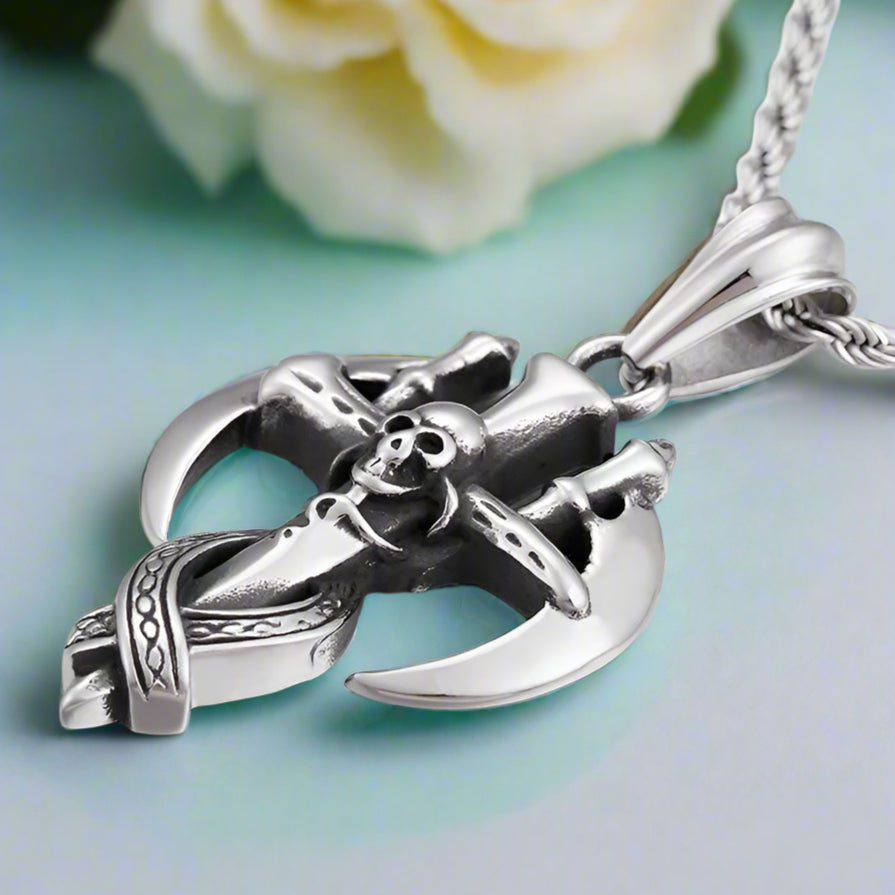 Punk Skull and Sickle Revenge Necklace-Evani Naomi Jewelry