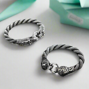 Punk Tiger and Dragon Twisted Chain Bracelet-Evani Naomi Jewelry