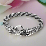 Punk Tiger and Dragon Twisted Chain Bracelet-Evani Naomi Jewelry
