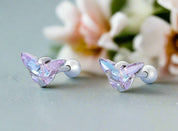 Purple Butterfly Stud Earrings-Evani Naomi Jewelry