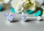 Purple Butterfly Stud Earrings-Evani Naomi Jewelry