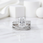 Radiant Cut 4.0ct Diamond Bridal Set-Evani Jewelry