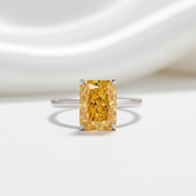 Radiant Cut 5.0ct Yellow Sapphire White Gold Engagement Ring - Evani Naomi Jewelry
