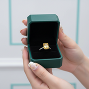 Radiant Cut 5.0ct Yellow Sapphire White Gold Engagement Ring - Evani Naomi Jewelry