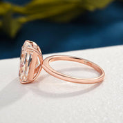 Radiant Cut Champagne Diamond Rose Gold Engagement Ring-Evani Naomi Jewelry