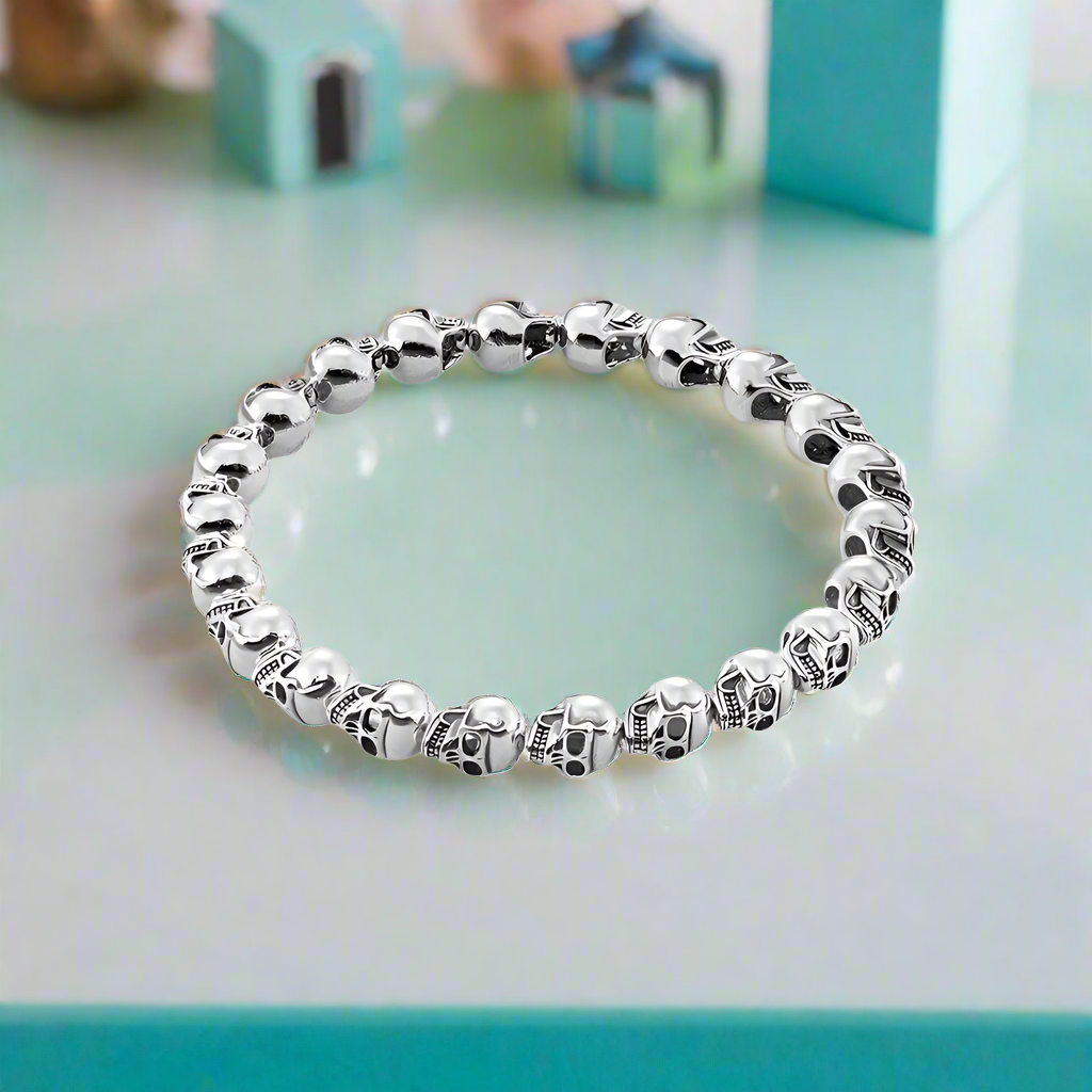 Rebel Skull Bead Gothic Bracelet-Evani Naomi Jewelry