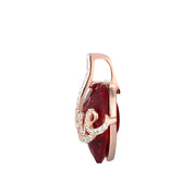 Red Created Stone Love Heart Pendant-Evani Naomi Jewelry