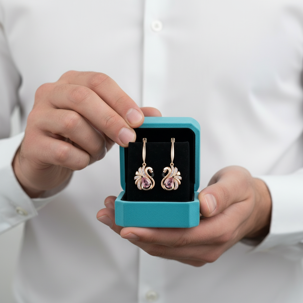 Red Cute Flamingo Earrings