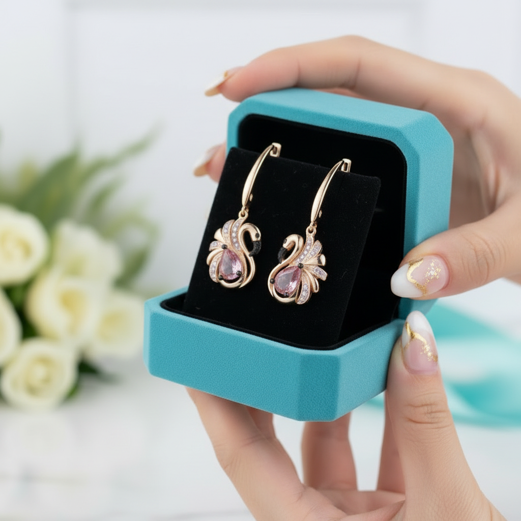 Red Cute Flamingo Earrings