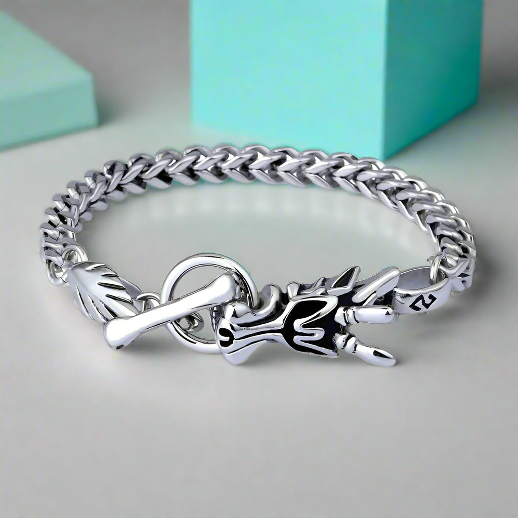 Red Eyes Tiger and Leopard Head Gothic Bracelet-Evani Naomi Jewelry