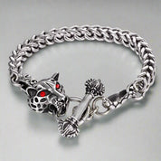 Red Eyes Tiger and Leopard Head Gothic Bracelet-Evani Naomi Jewelry