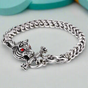 Red Eyes Tiger and Leopard Head Gothic Bracelet-Evani Naomi Jewelry