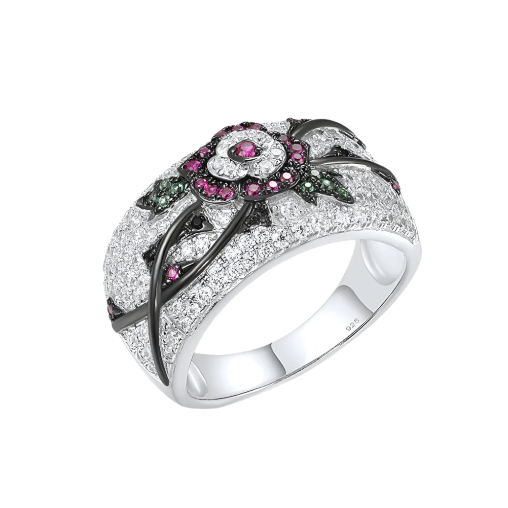 Red Ruby & Green Spinel Ring-Evani Naomi Jewelry