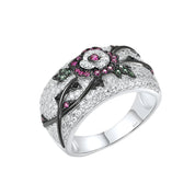 Red Ruby & Green Spinel Ring-Evani Naomi Jewelry