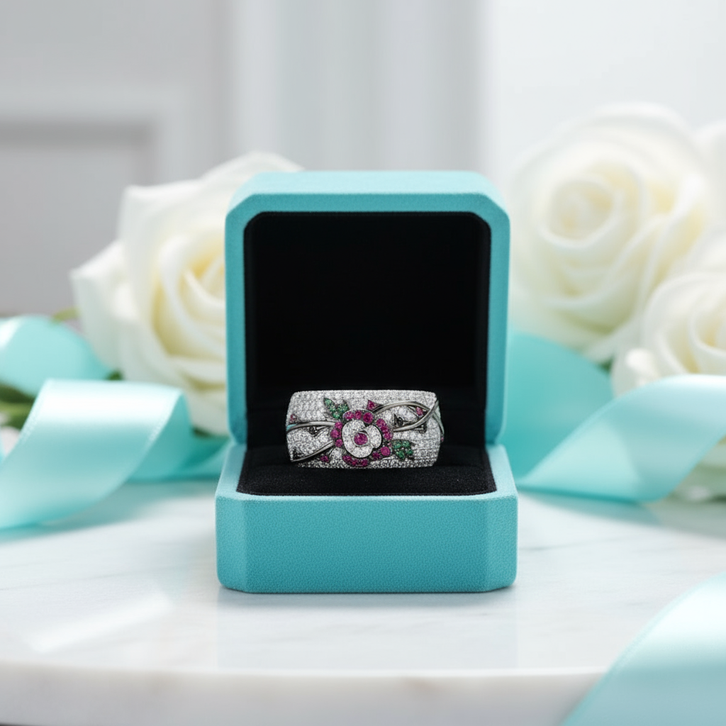 Red Ruby & Green Spinel Ring-Evani Jewelry