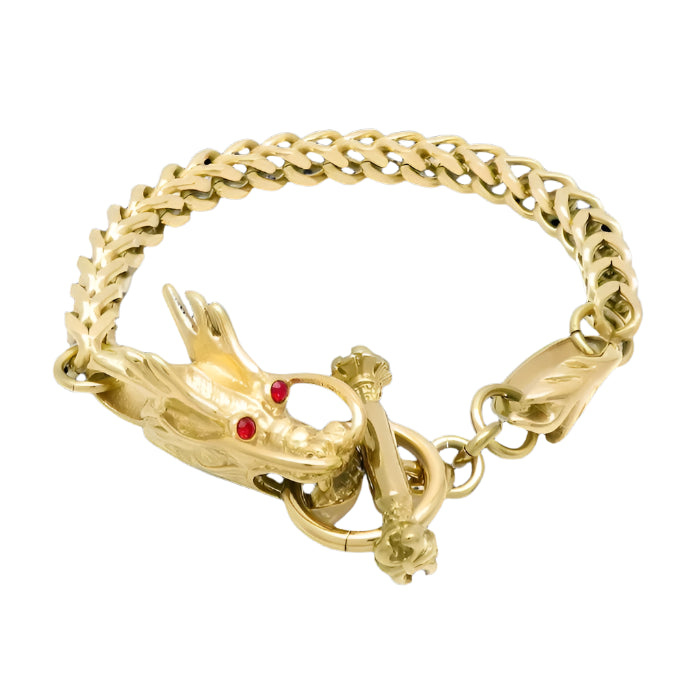 Red Stone Eyes Punk Bracelet-Evani Naomi Jewelry