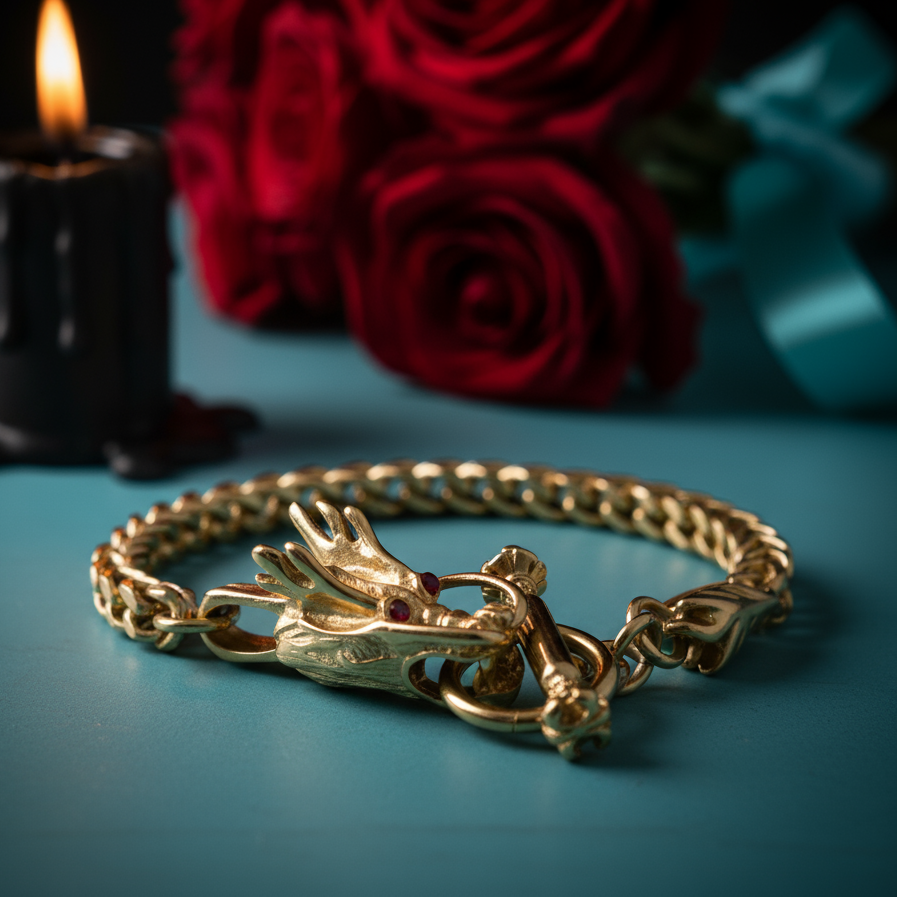 Red Stone Eyes Punk Bracelet-Evani Naomi Jewelry