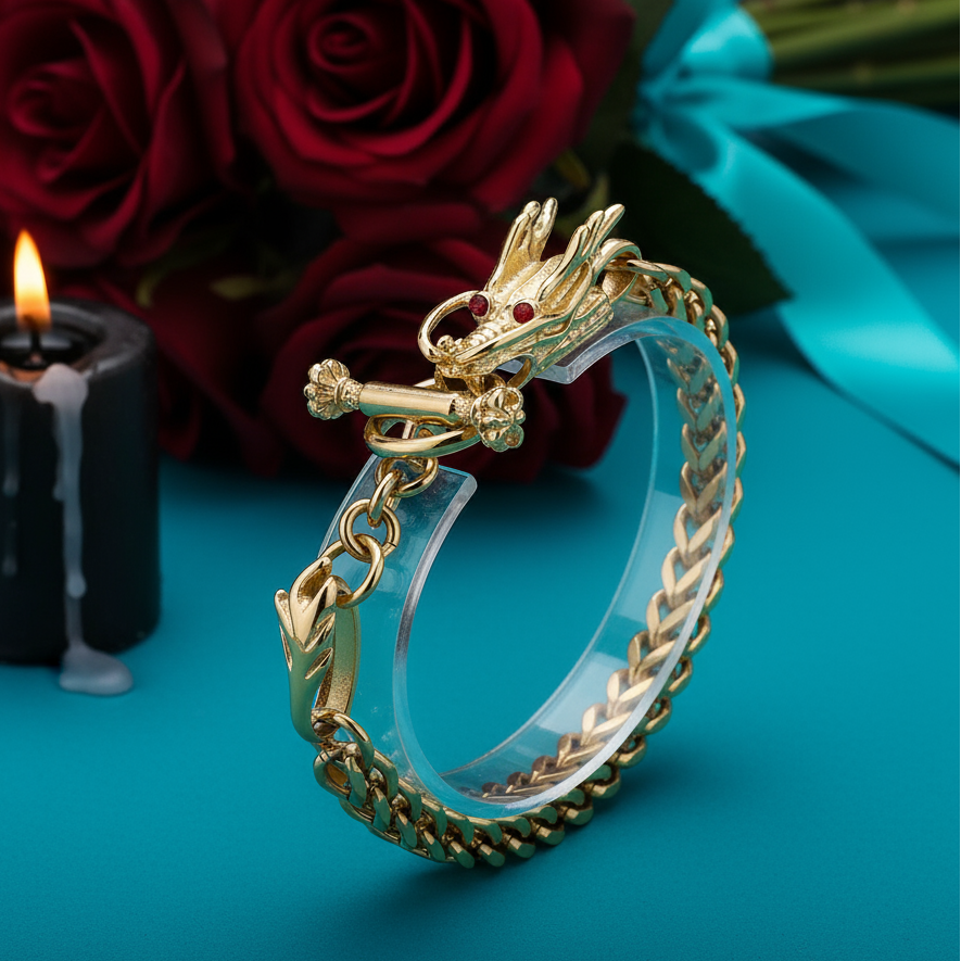 Red Stone Eyes Punk Bracelet-Evani Naomi Jewelry