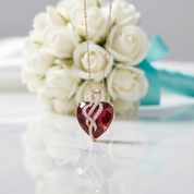 Ruby Red Diamond Heart Pendant-Evani Jewelry