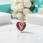 Classic Red Heart Gemstone Pendant-Evani Jewelry