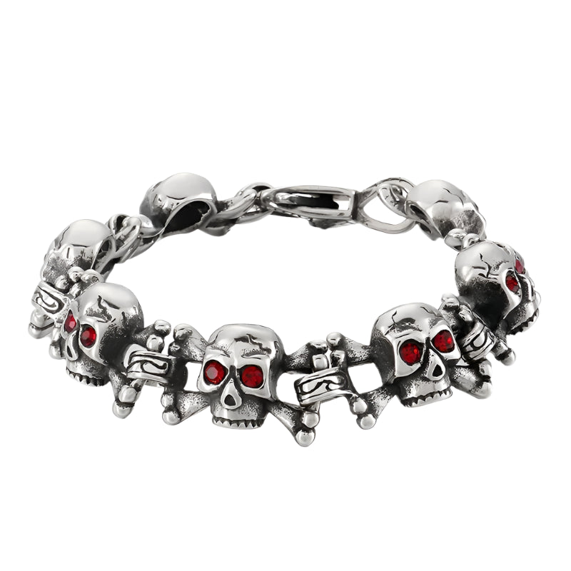 Red-eyed Skull Gothic Bracelet-Evani Naomi Jewelry