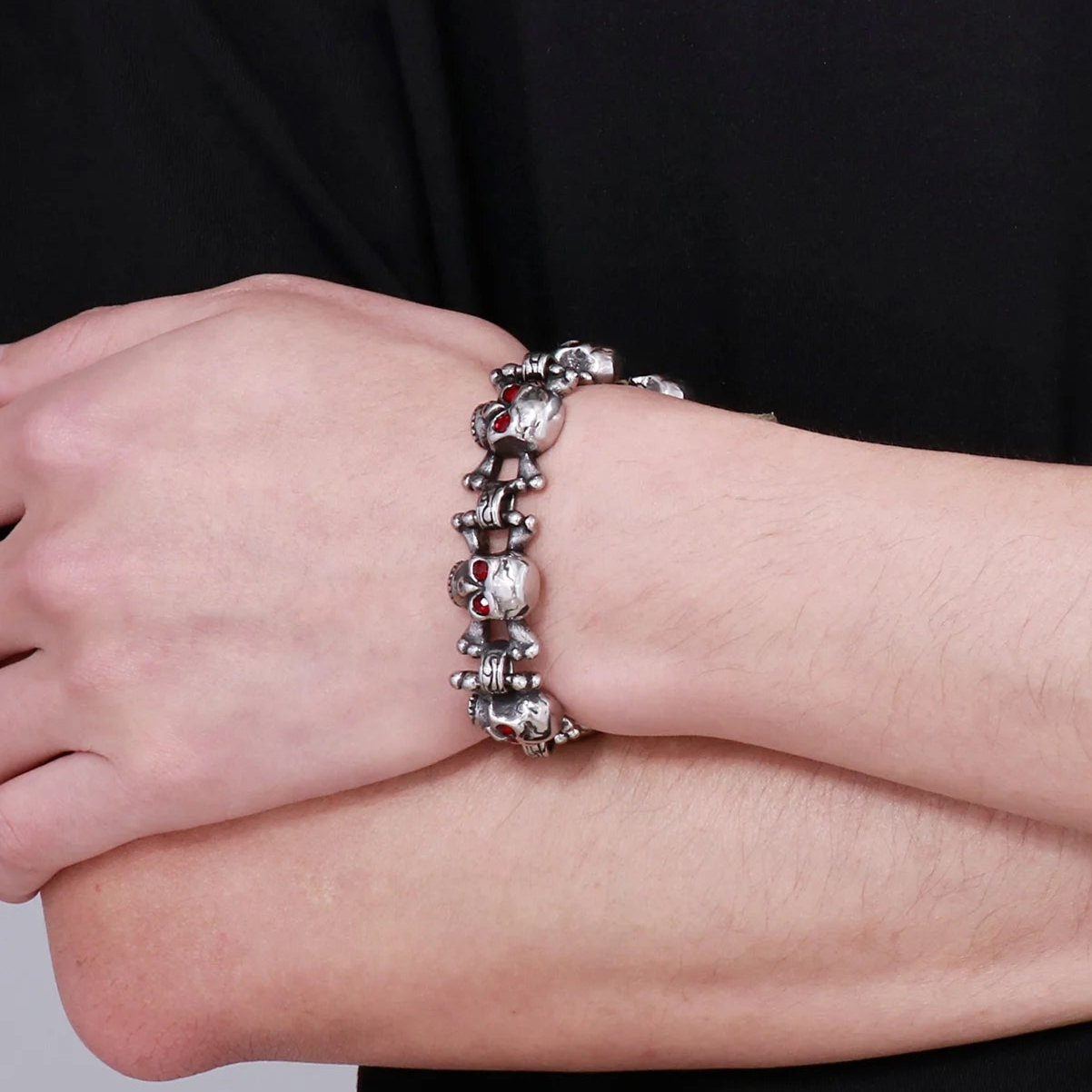 Red-eyed Skull Gothic Bracelet-Evani Naomi Jewelry