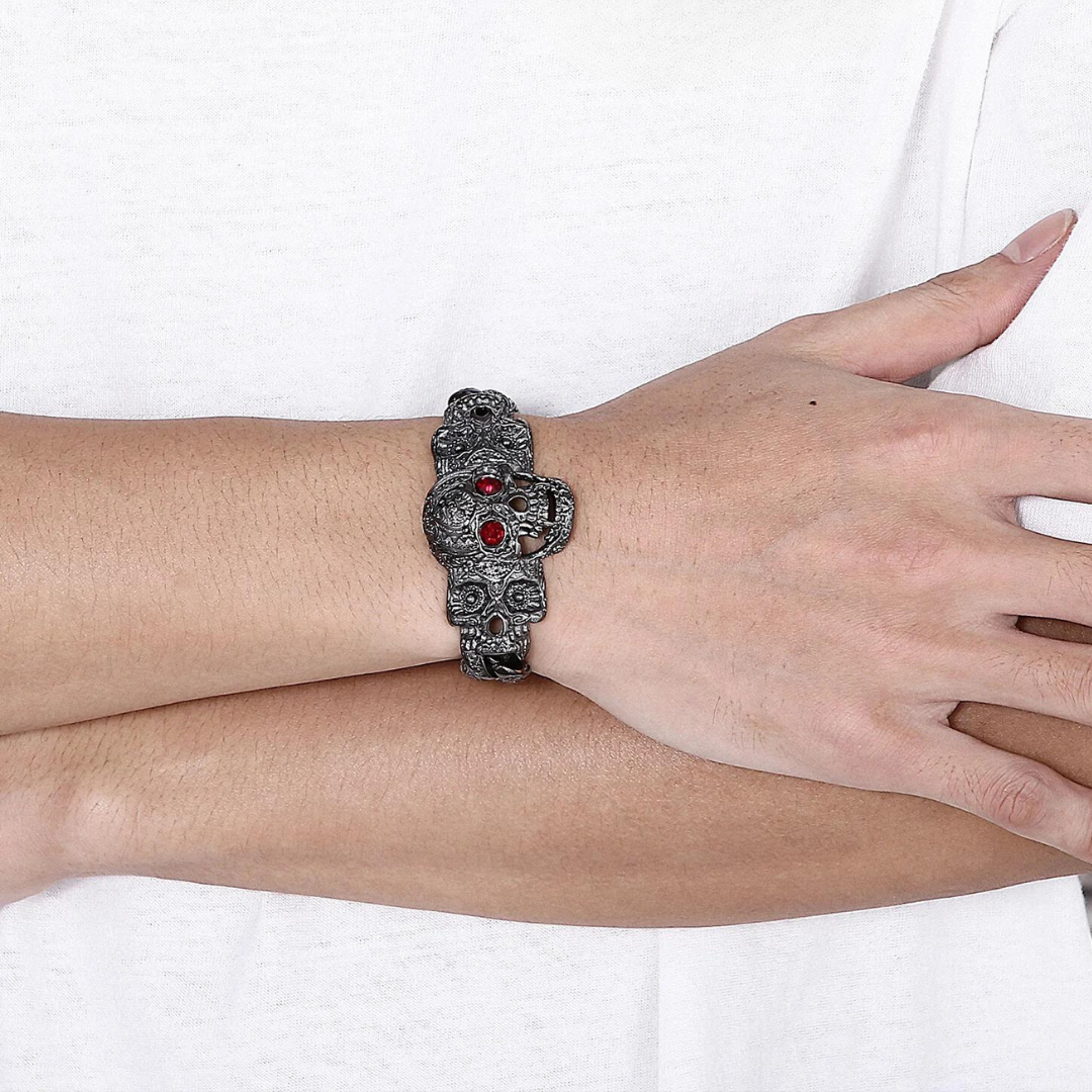 Retro Gothic Skull Diamond Punk Bracelet-Evani Naomi Jewelry