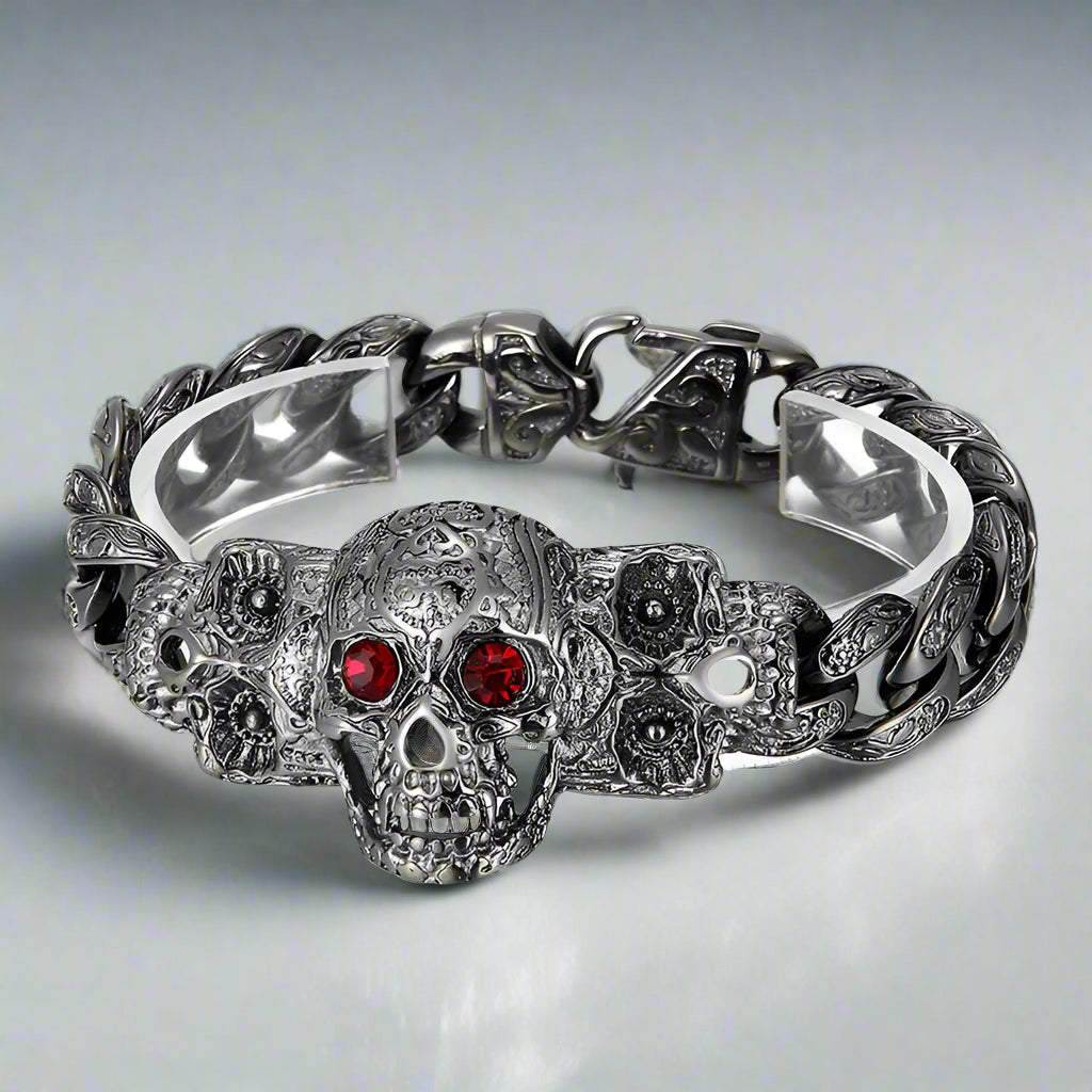 Retro Gothic Skull Diamond Punk Bracelet-Evani Naomi Jewelry