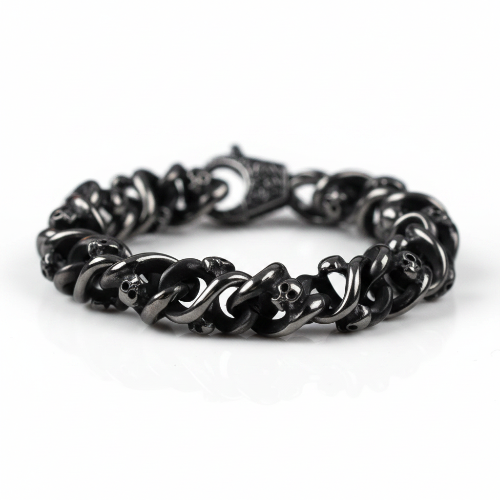 Retro Twisted Chain Skull Punk Style Bracelet